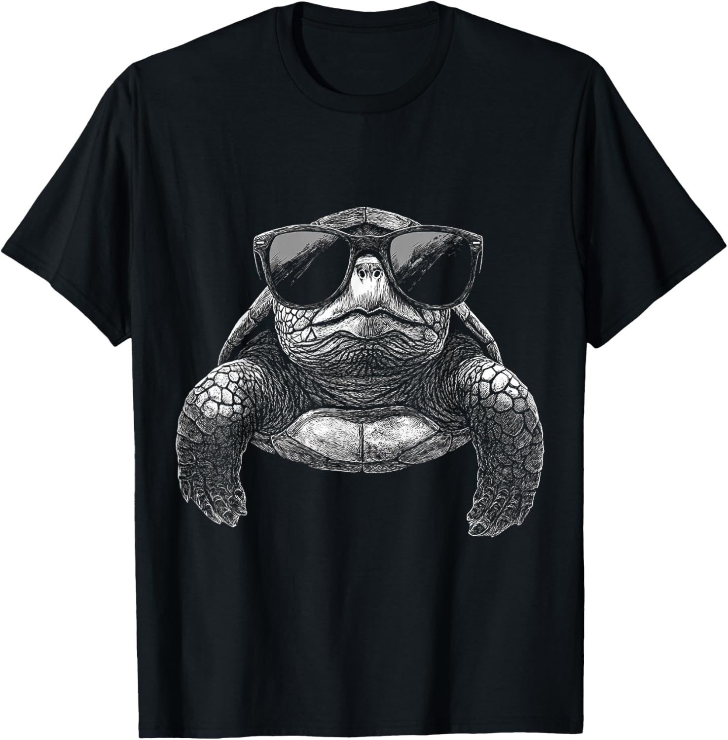 Turtle Animal Motif Sunglasses Art Turtle T-Shirt - T-Shirt | Black