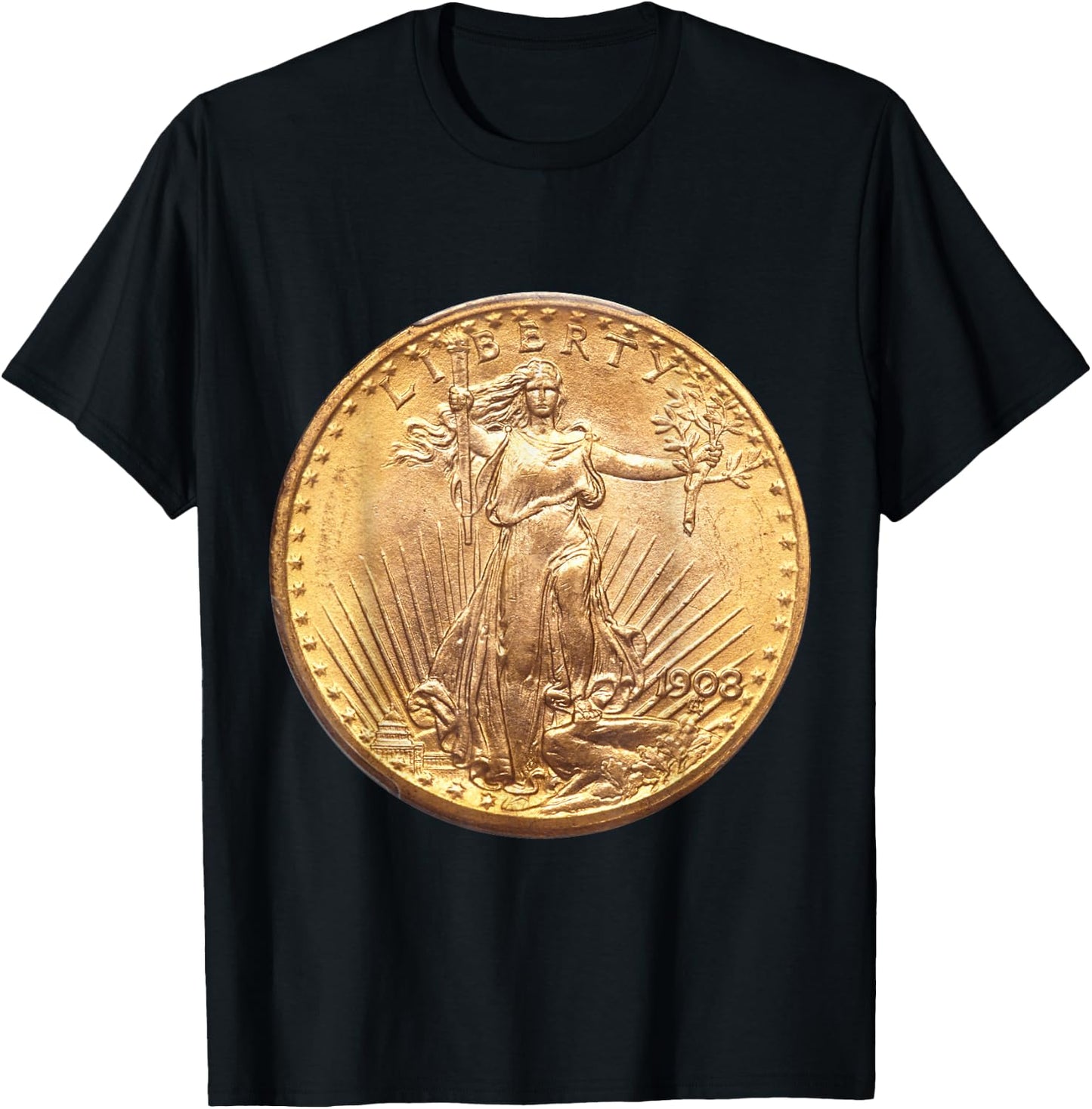 Saint-Gaudens Gold Double Eagle Coin Collecting T-Shirt - T-Shirt | Black