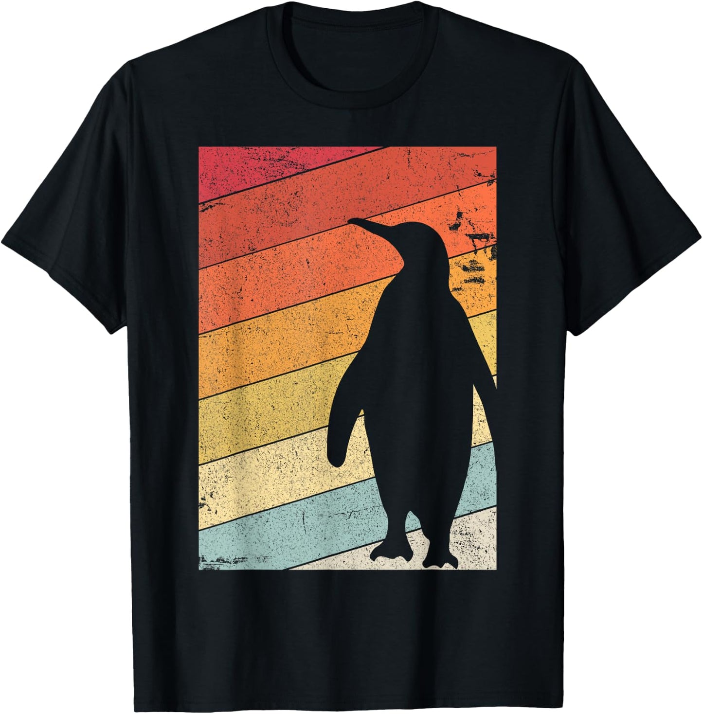 Penguin Shirt. Retro Style T-Shirt - T-Shirt | Black