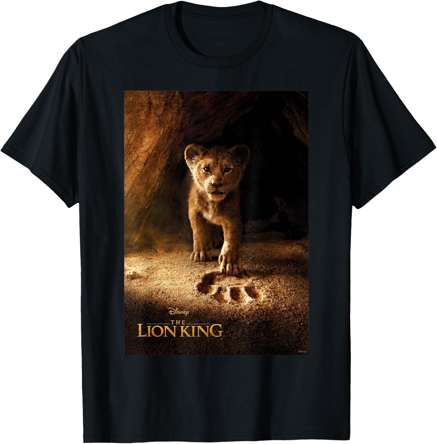 Disney The Lion King Live Action Simba Paw Fill Movie Poster T-Shirt - T-Shirt | Black