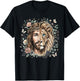 Lion of Judah Jesus Christian Cross Floral Faith Religious T-Shirt - T-Shirt | Black