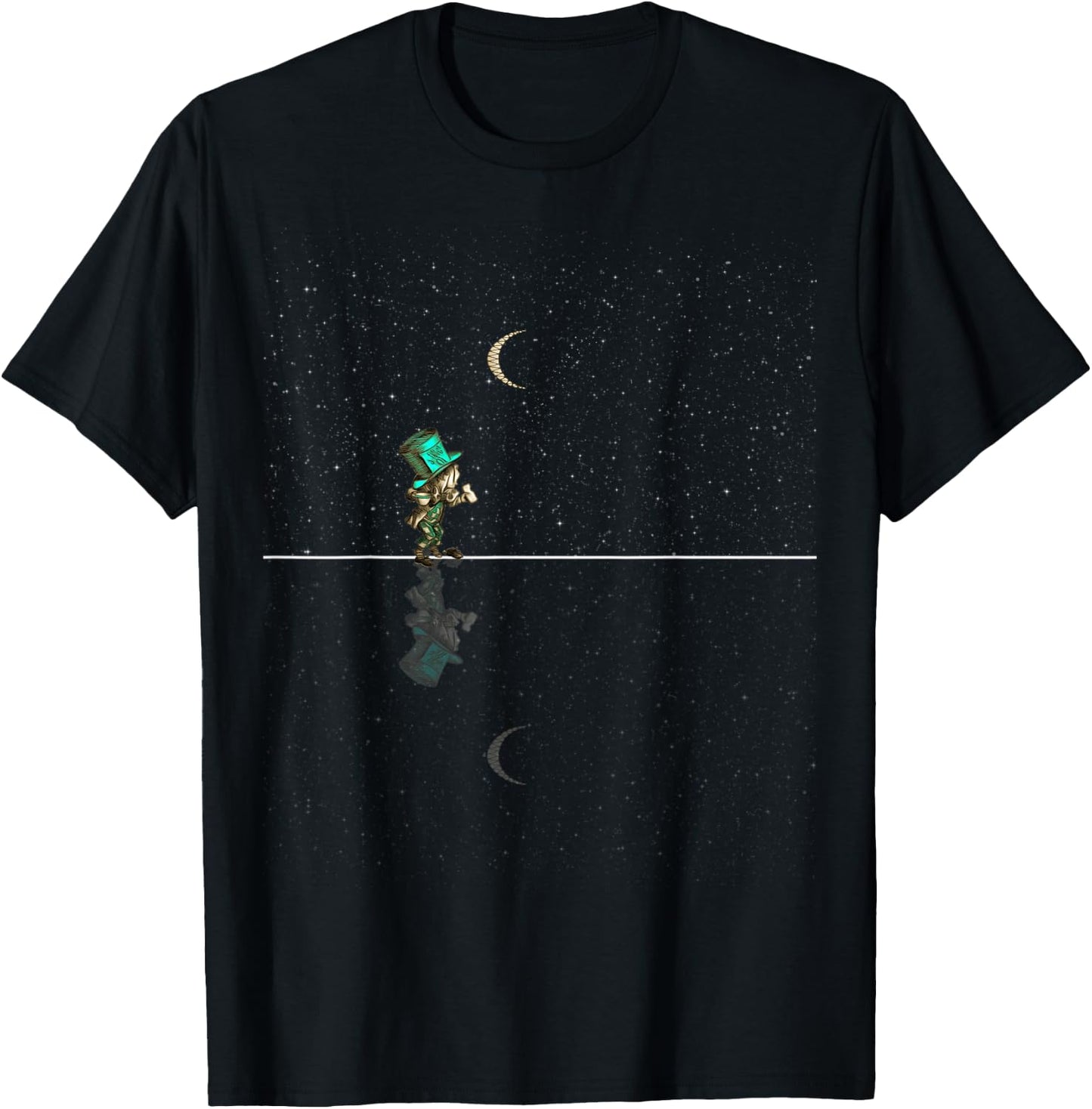 The Mad Hatter Starry Night - Alice In Wonderland T-Shirt - T-Shirt | Black