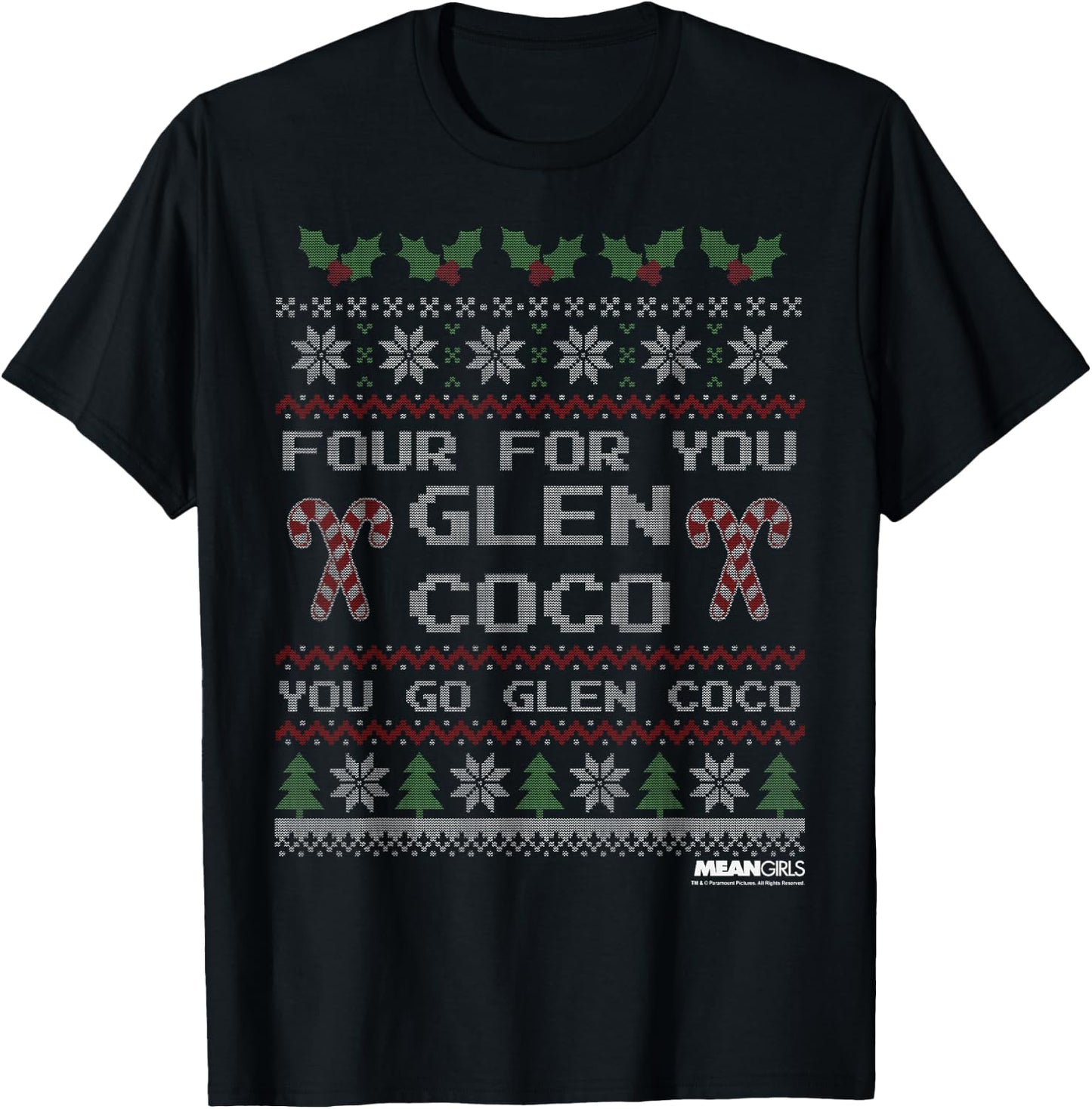 Mean Girls Glen Coco Christmas Sweater Graphic T-Shirt - T-Shirt | Black