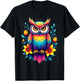 Hippie Tie Dye Sunflowers Owl T-Shirt - T-Shirt | Black