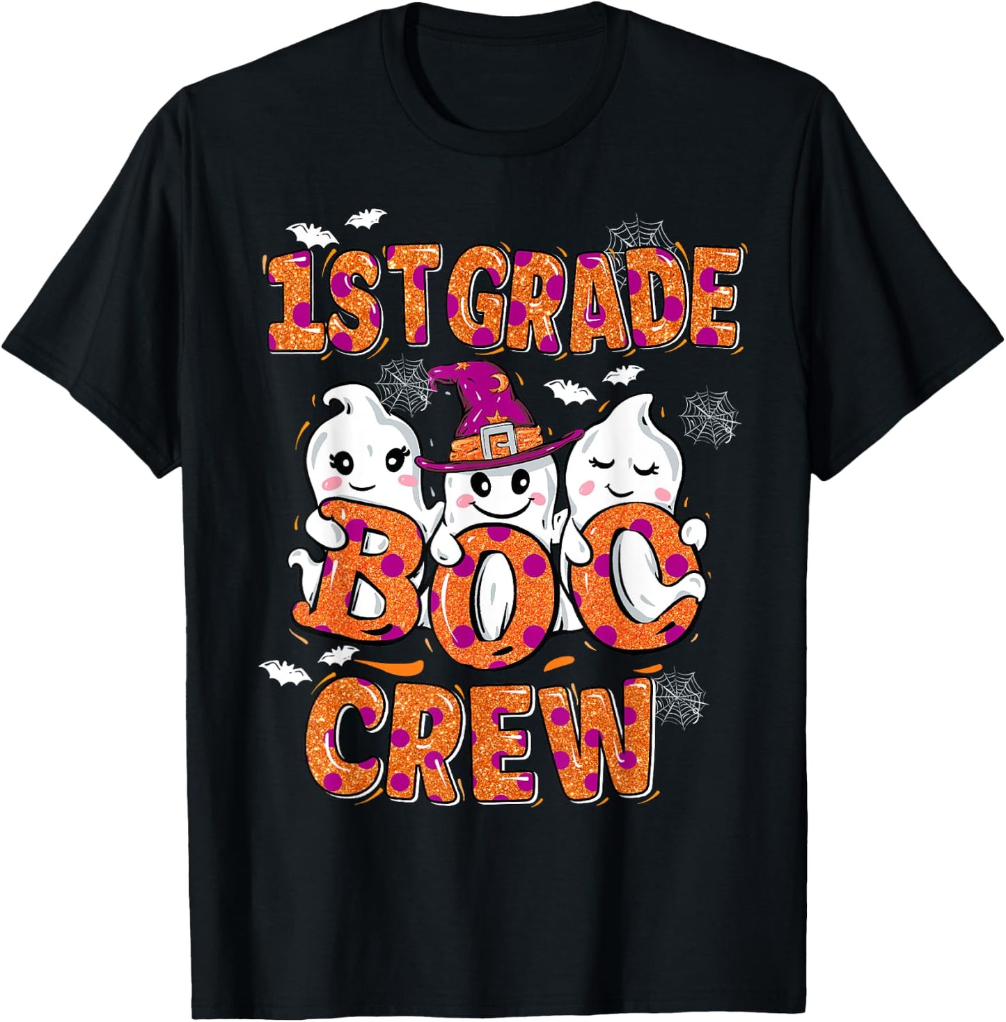 Retro 1st grade boo crew First Grade Kids Halloween Costume T-Shirt - T-Shirt | Black