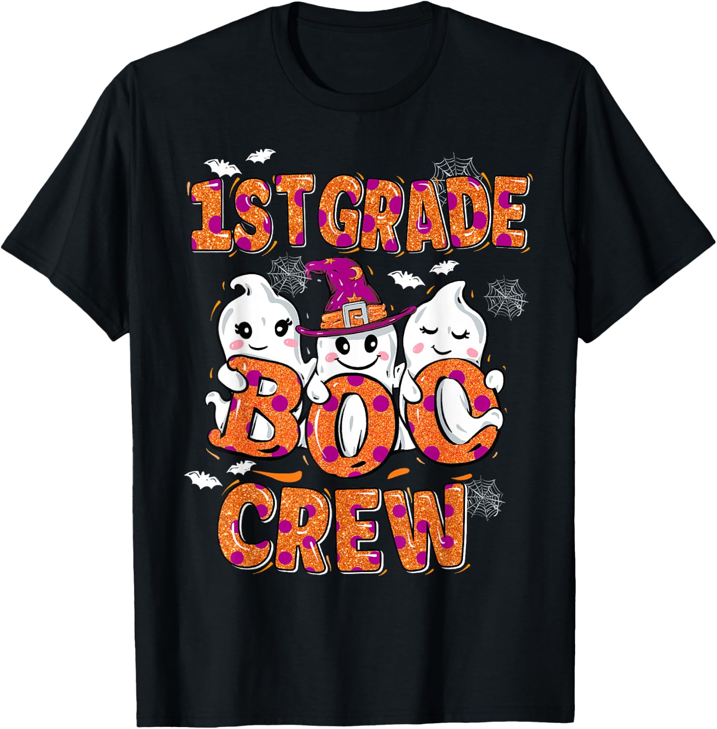 Retro 1st grade boo crew First Grade Kids Halloween Costume T-Shirt - T-Shirt | Black