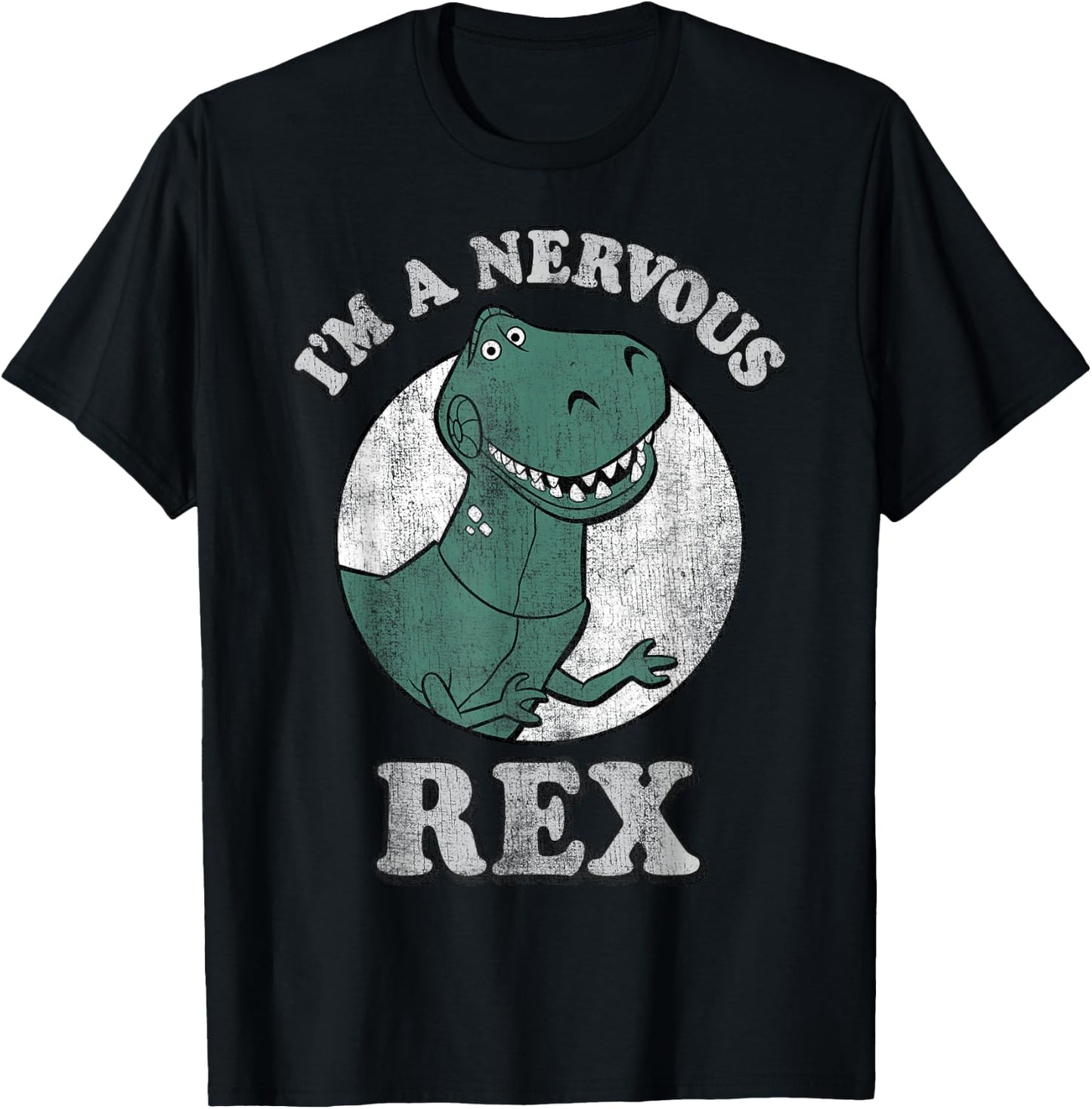 Disney Pixar Toy Story I'm A Nervous Rex Dinosaur T-Shirt - T-Shirt | Black