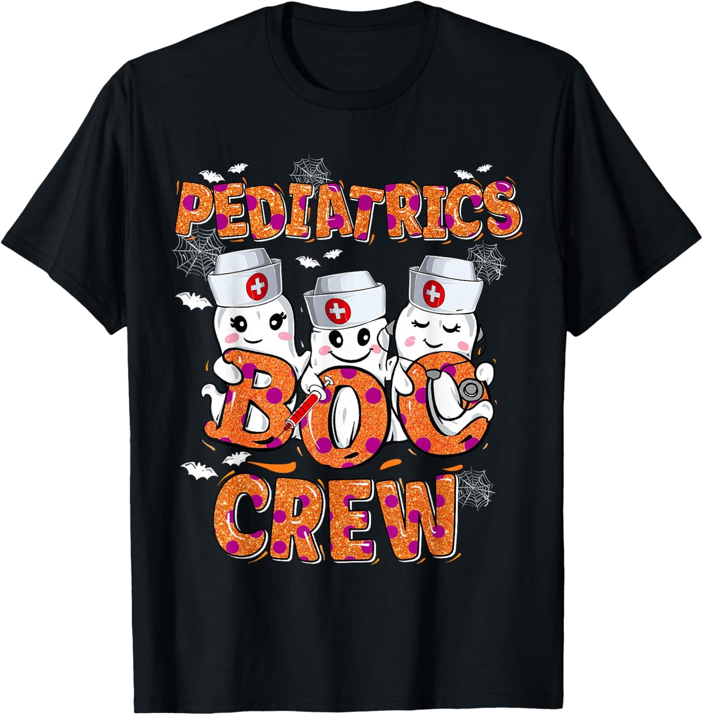 Pediatric Nurse shirt Halloween Pediatric Boo Crew T-Shirt - T-Shirt | Black
