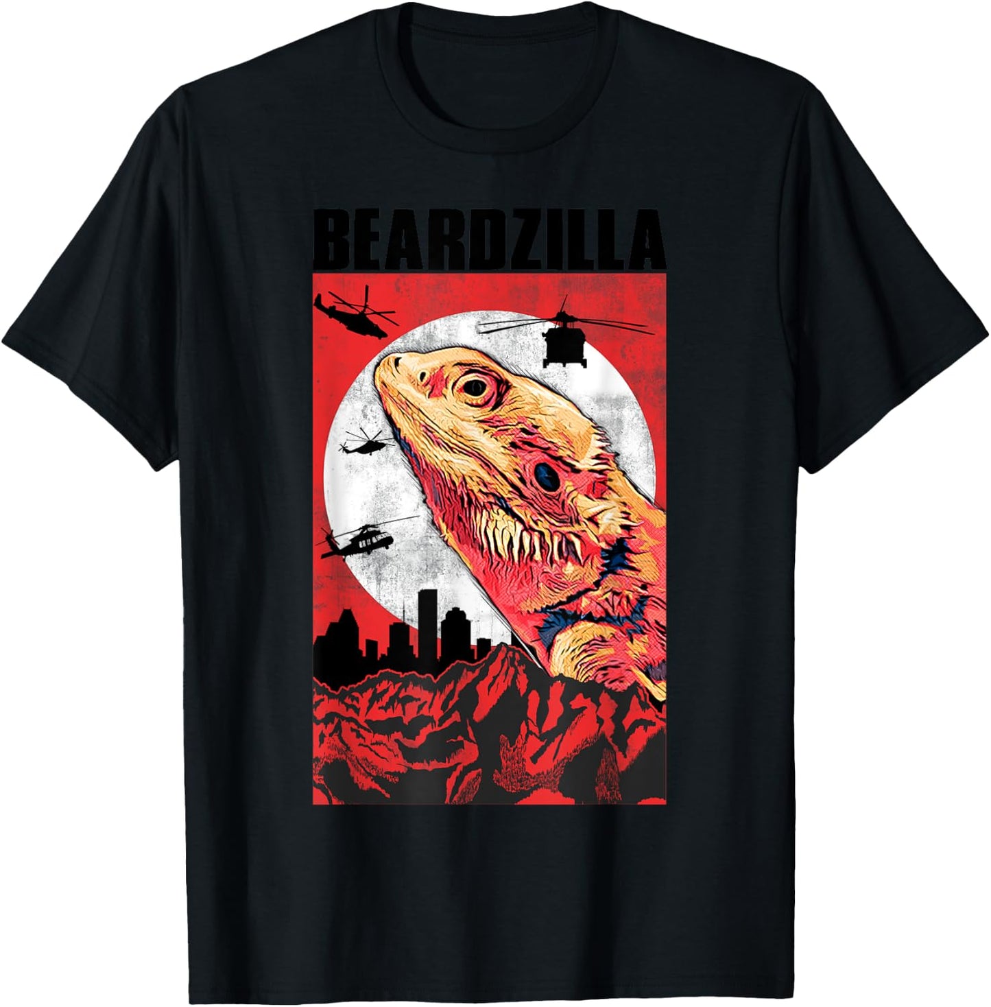 Bearded Dragon Gift Beardzilla Funny Bearded Dragon T-Shirt - T-Shirt | Black