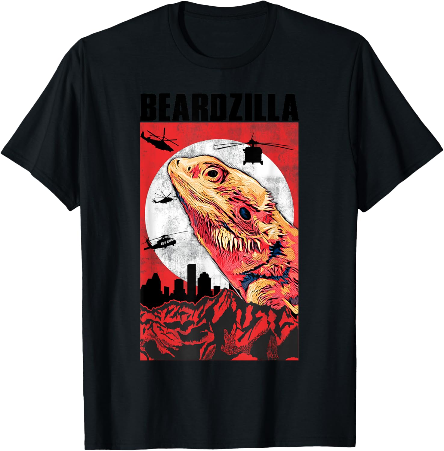 Bearded Dragon Gift Beardzilla Funny Bearded Dragon T-Shirt - T-Shirt | Black