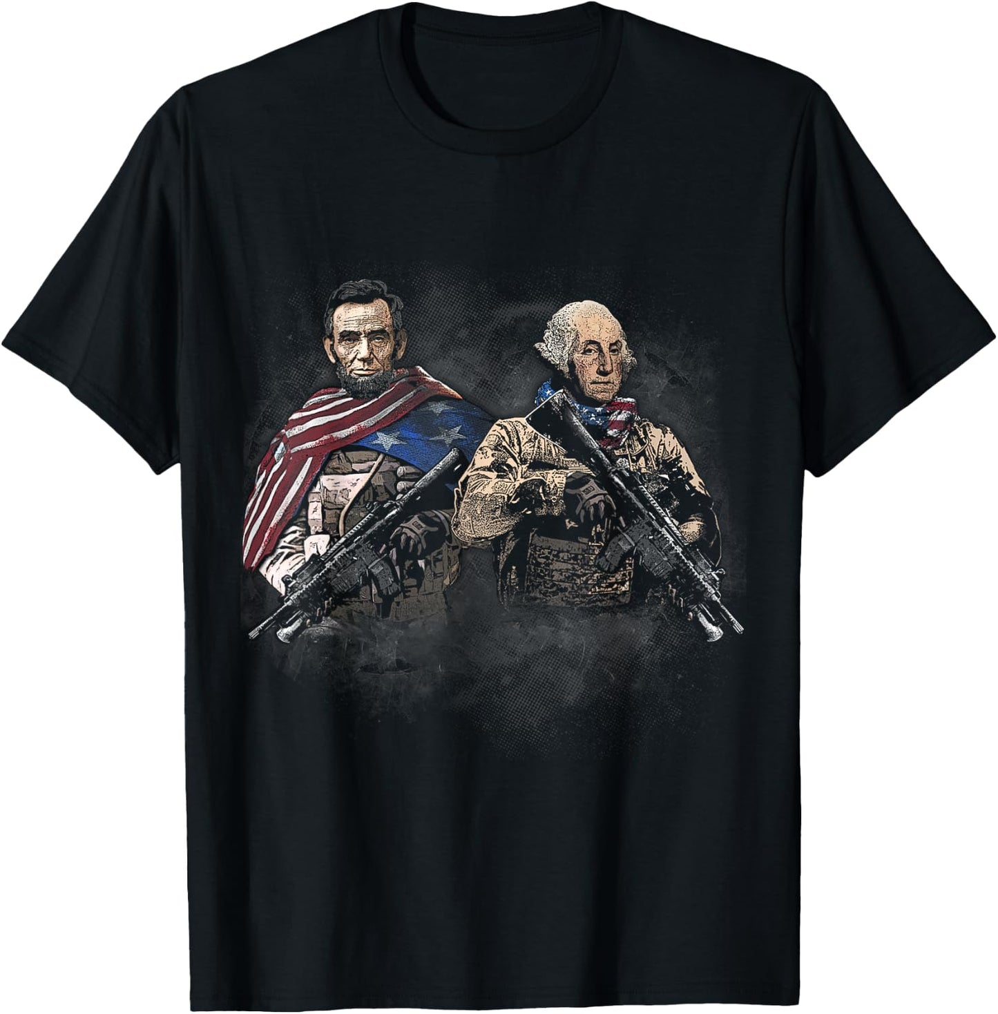 Presidential Soldiers: Abraham Lincoln and George Washington T-Shirt - T-Shirt | Black