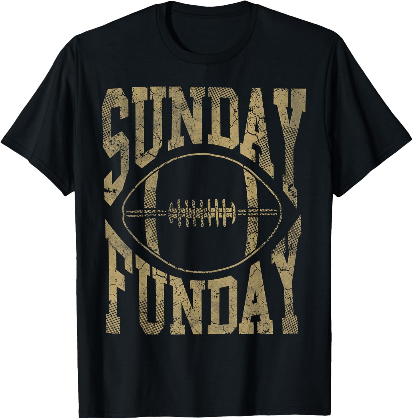 Vintage Sunday Funday Football T-Shirt - T-Shirt | Black