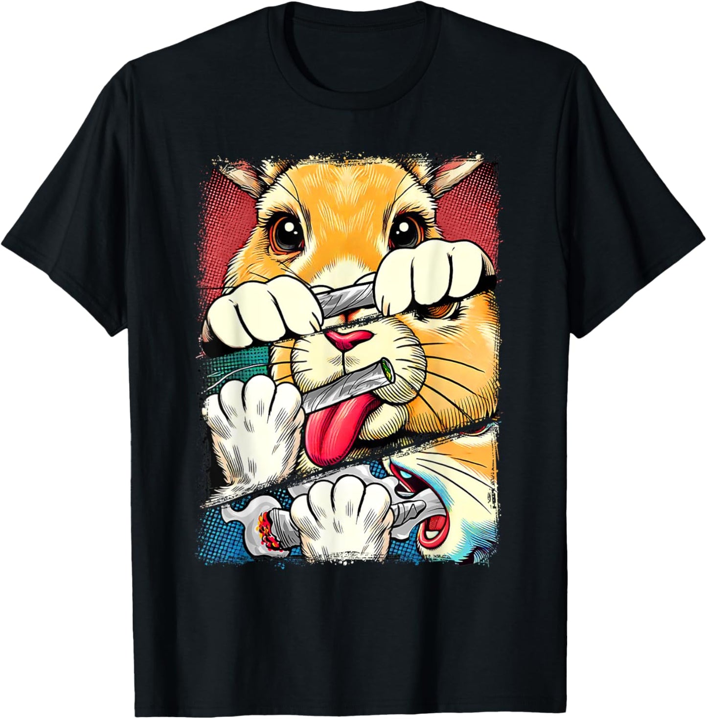Easter Day Bunny Smoking Weed Cannabis Lover Stoner Babe T-Shirt - T-Shirt | Black