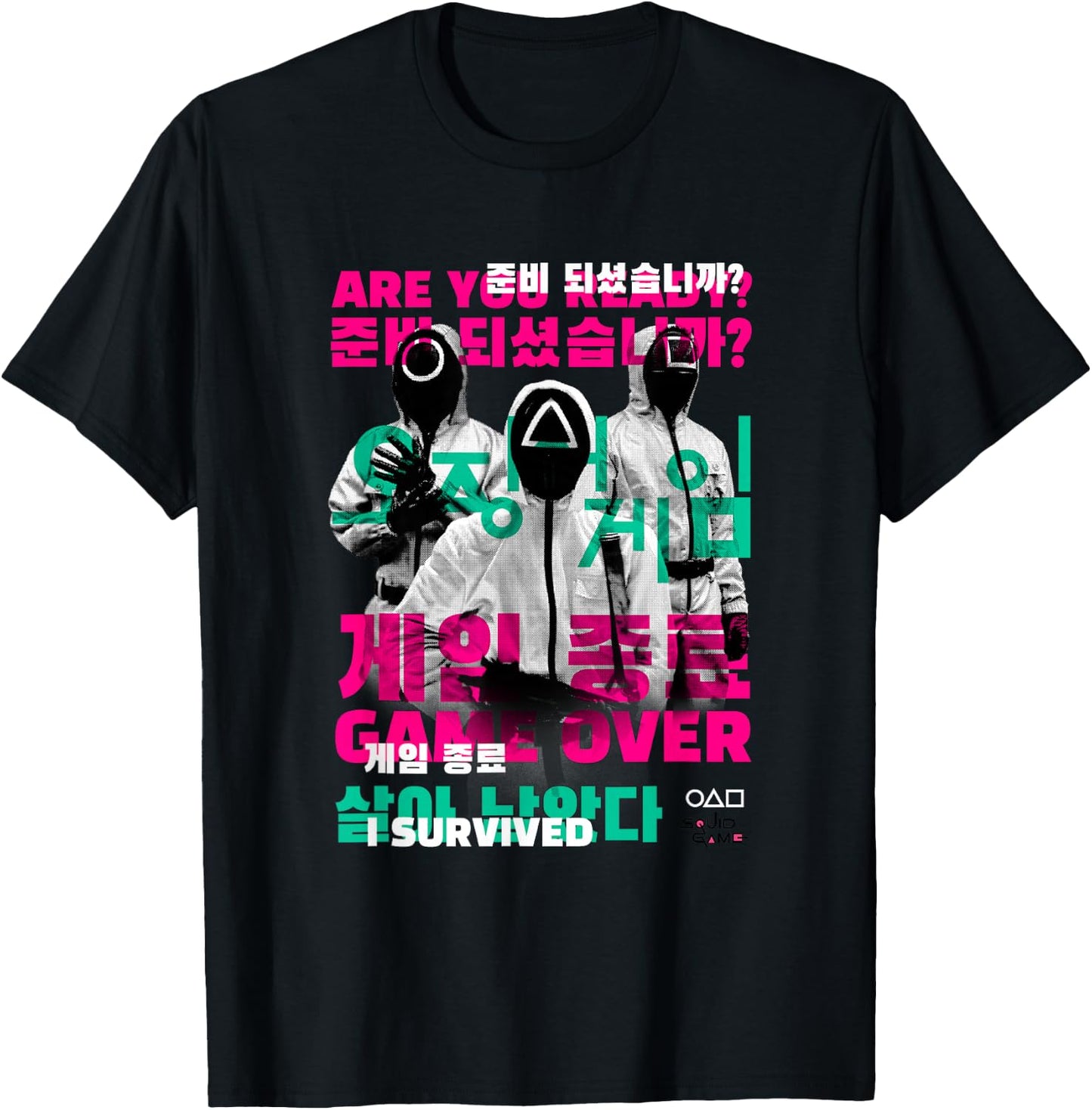 Squid Game 2 Quotes Guards Getting Ready Retro T-Shirt - T-Shirt | Black