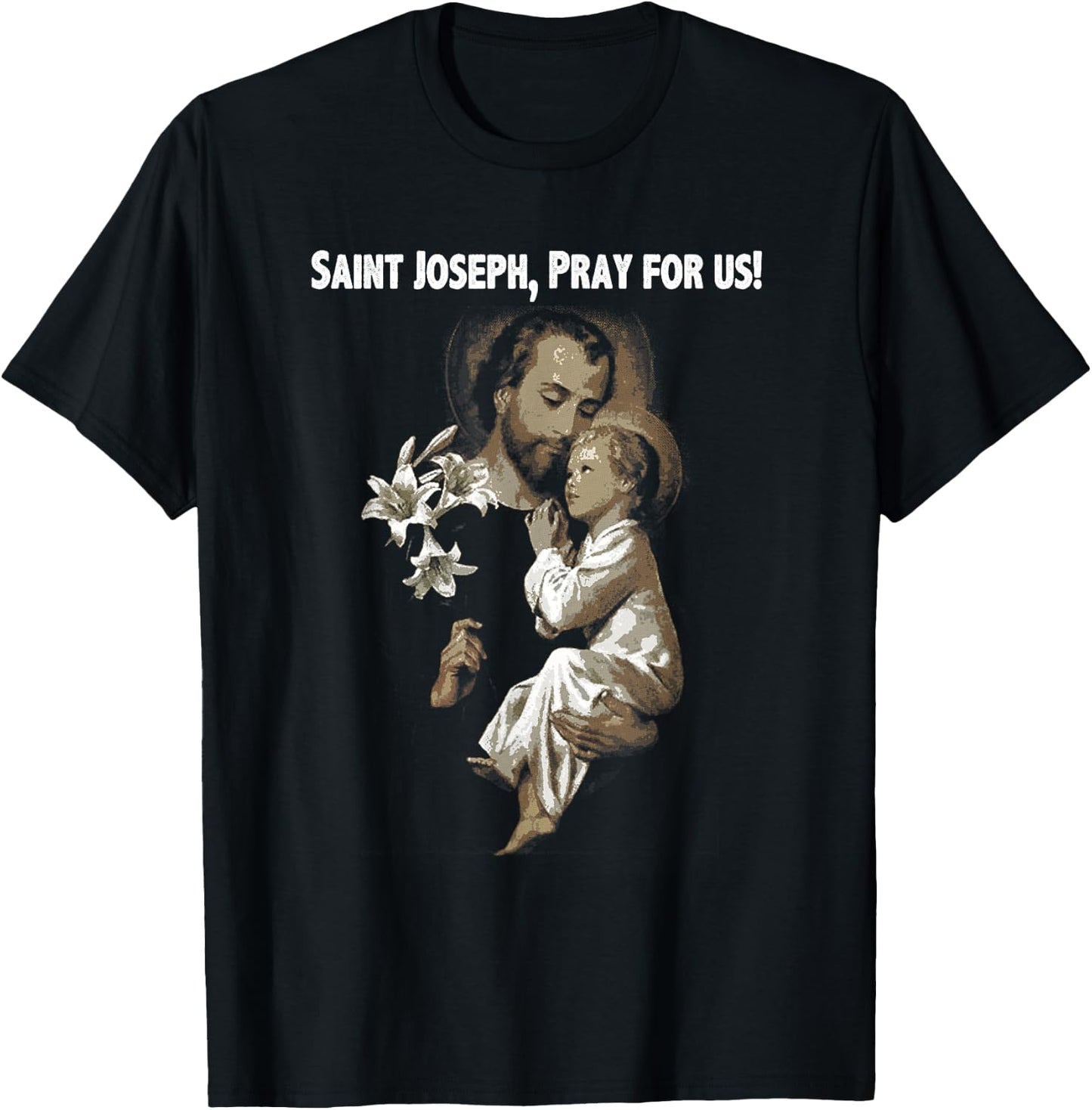 Vintage St Joseph shirt Father of Jesus Saint T-Shirt - T-Shirt | Black