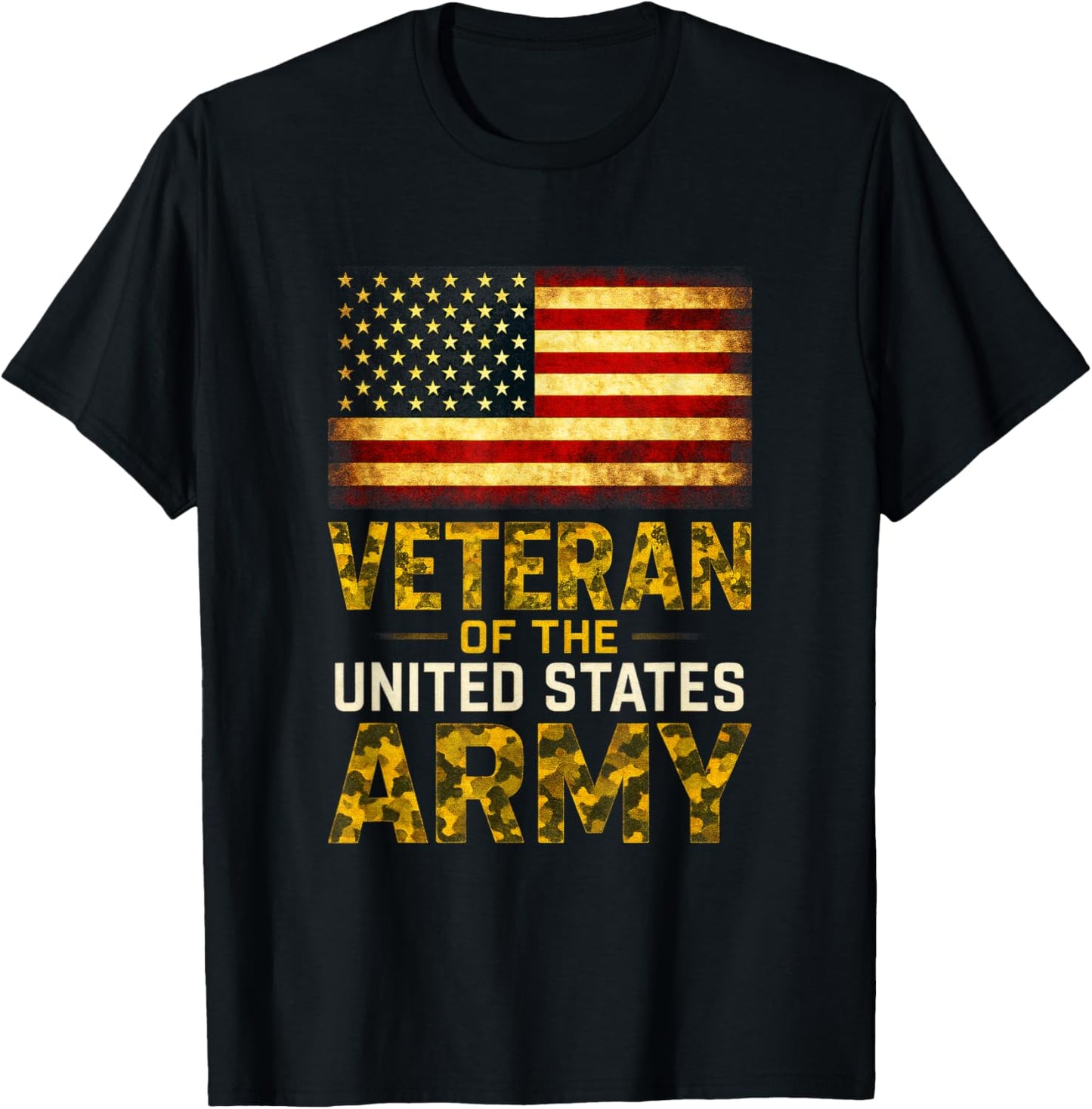 Veteran of The United States Army - Patriotic USA Flag T-Shirt - T-Shirt | Black