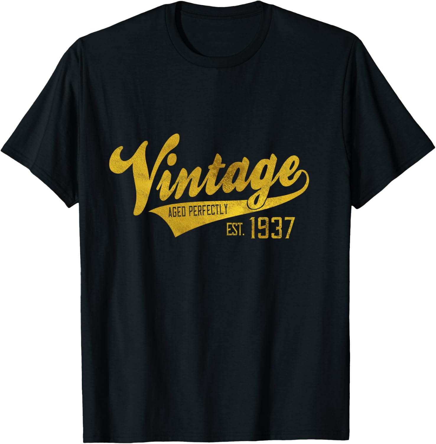 Vintage Est 1937 82 yrs old B-day 82nd Birthday Gift T-Shirt - T-Shirt | Black