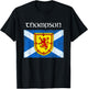 Thompson Scottish Clan Family Name Scotland Flag T-Shirt - T-Shirt | Black