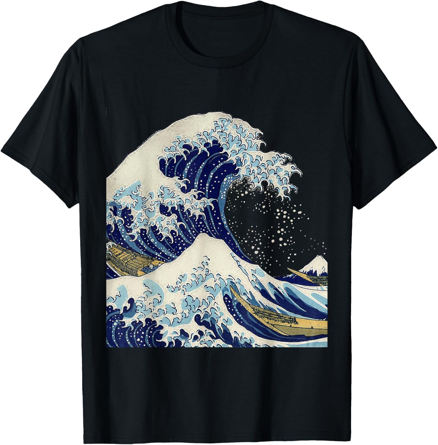 Kanagawa Hokusai Japanese Art The Great Wave Vintage Surfer T-Shirt - T-Shirt | Black
