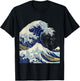 Kanagawa Hokusai Japanese Art The Great Wave Vintage Surfer T-Shirt - T-Shirt | Black