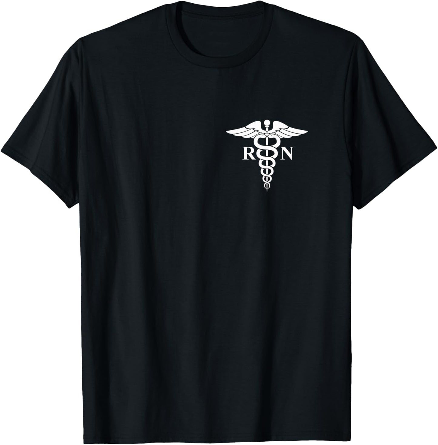 Rn Nurse Caduceus Medical Symbol Nursing Logo Gifts T-Shirt - T-Shirt | Black