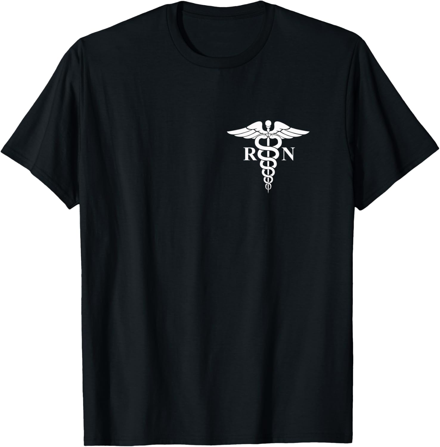 Rn Nurse Caduceus Medical Symbol Nursing Logo Gifts T-Shirt - T-Shirt | Black