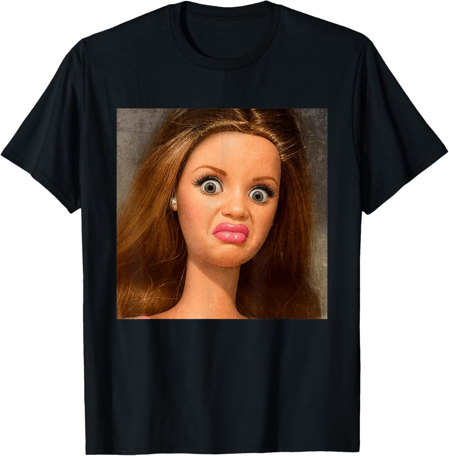 Funny Hilarious Disgusting Doll face Meme T-Shirt - T-Shirt | Black