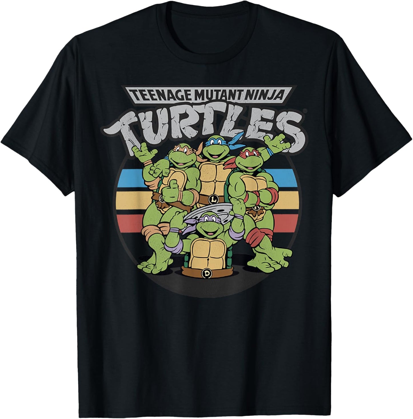 Teenage Mutant Ninja Turtles Retro Spot Logo -Shirt T-Shirt - T-Shirt | Black