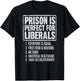 (ON Back) Prison is Perfect for Liberals Anti Liberal Quote T-Shirt - T-Shirt | Black