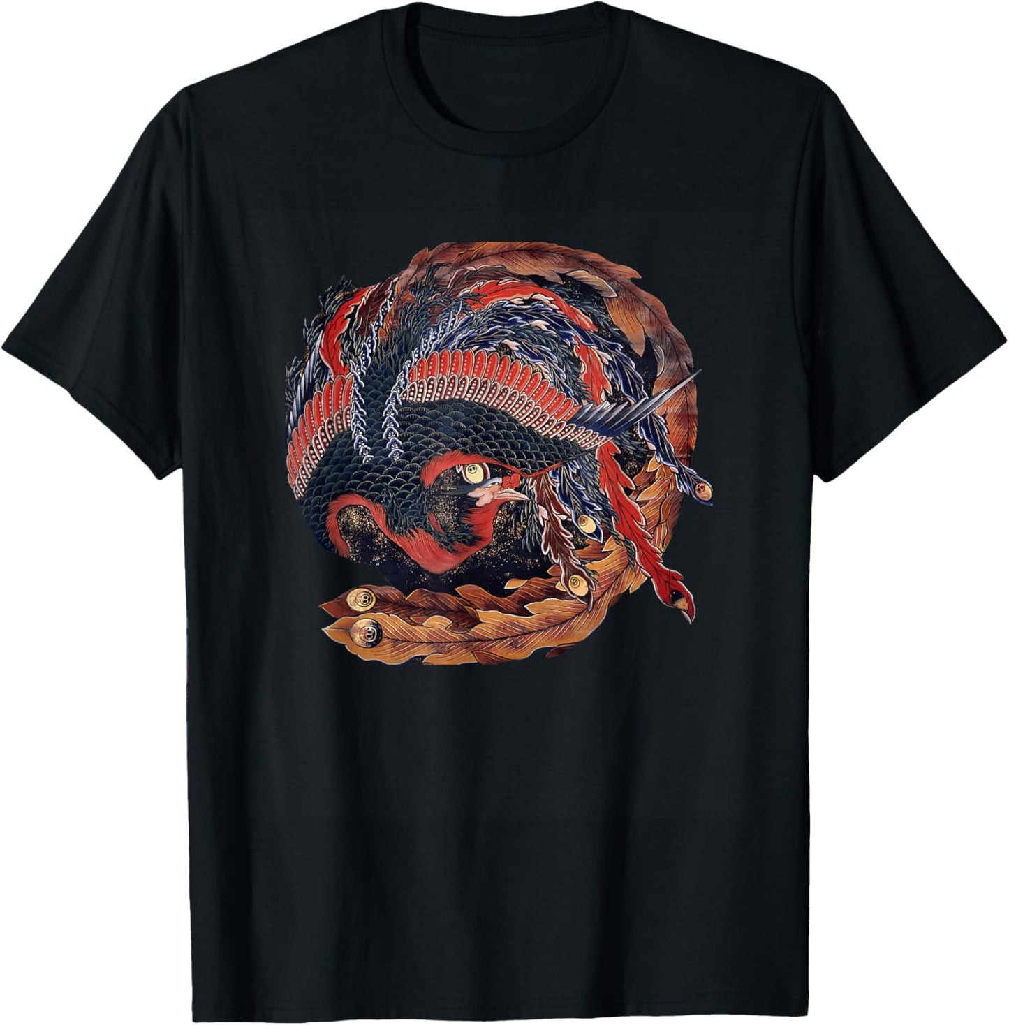 Phoenix by Katsushika Hokusai T-Shirt - T-Shirt | Black