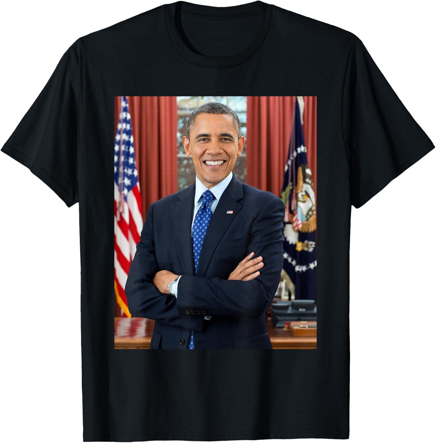 Barack Obama Photo 44th President POTUS Patriotic Democrat T-Shirt - T-Shirt | Black