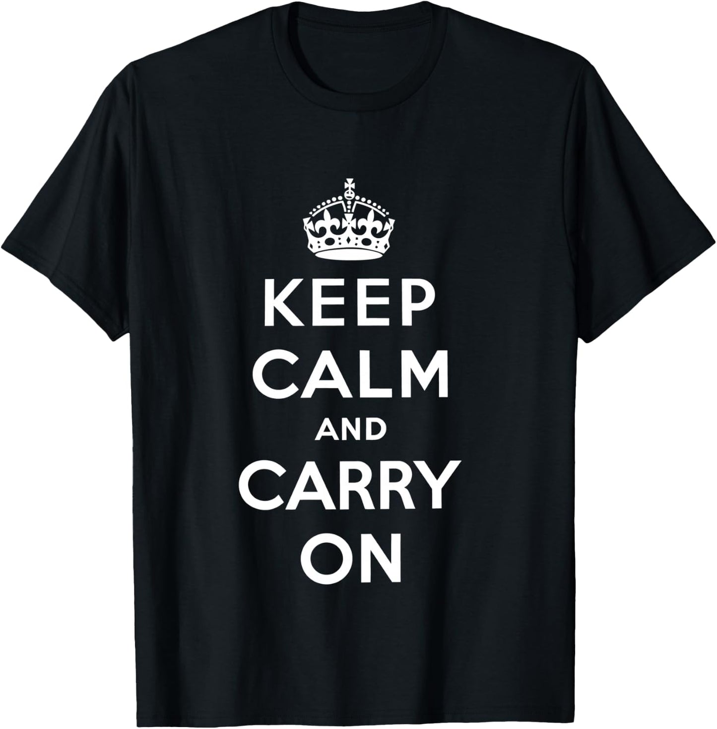 Keep Calm and Carry On Vintage retro poster print T-Shirt - T-Shirt | Black