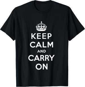 Keep Calm and Carry On Vintage retro poster print T-Shirt - T-Shirt | Black