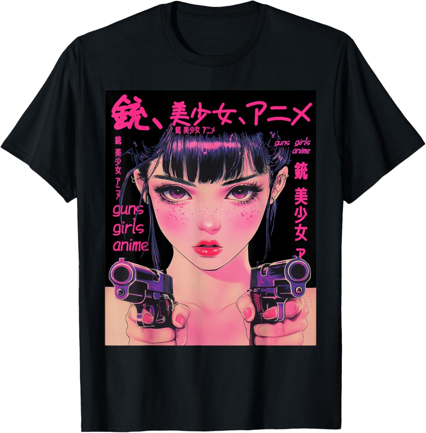 Anime Waifu Graphic T-Shirt - T-Shirt | Black