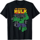 Marvel The Incredible Hulk Retro Comic Book Stamp Logo T-Shirt - T-Shirt | Black