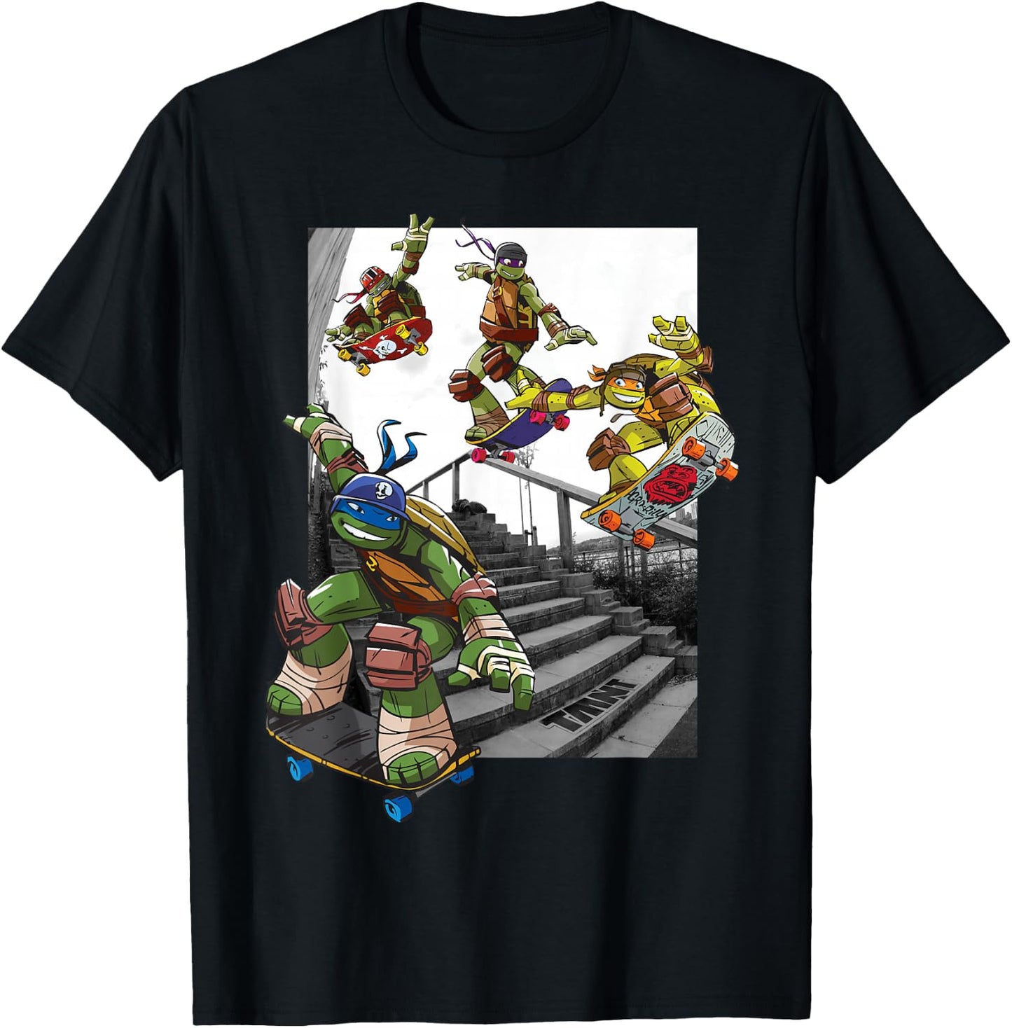 Teenage Mutant Ninja Turtles Skateboarding Crew T-Shirt - T-Shirt | Black