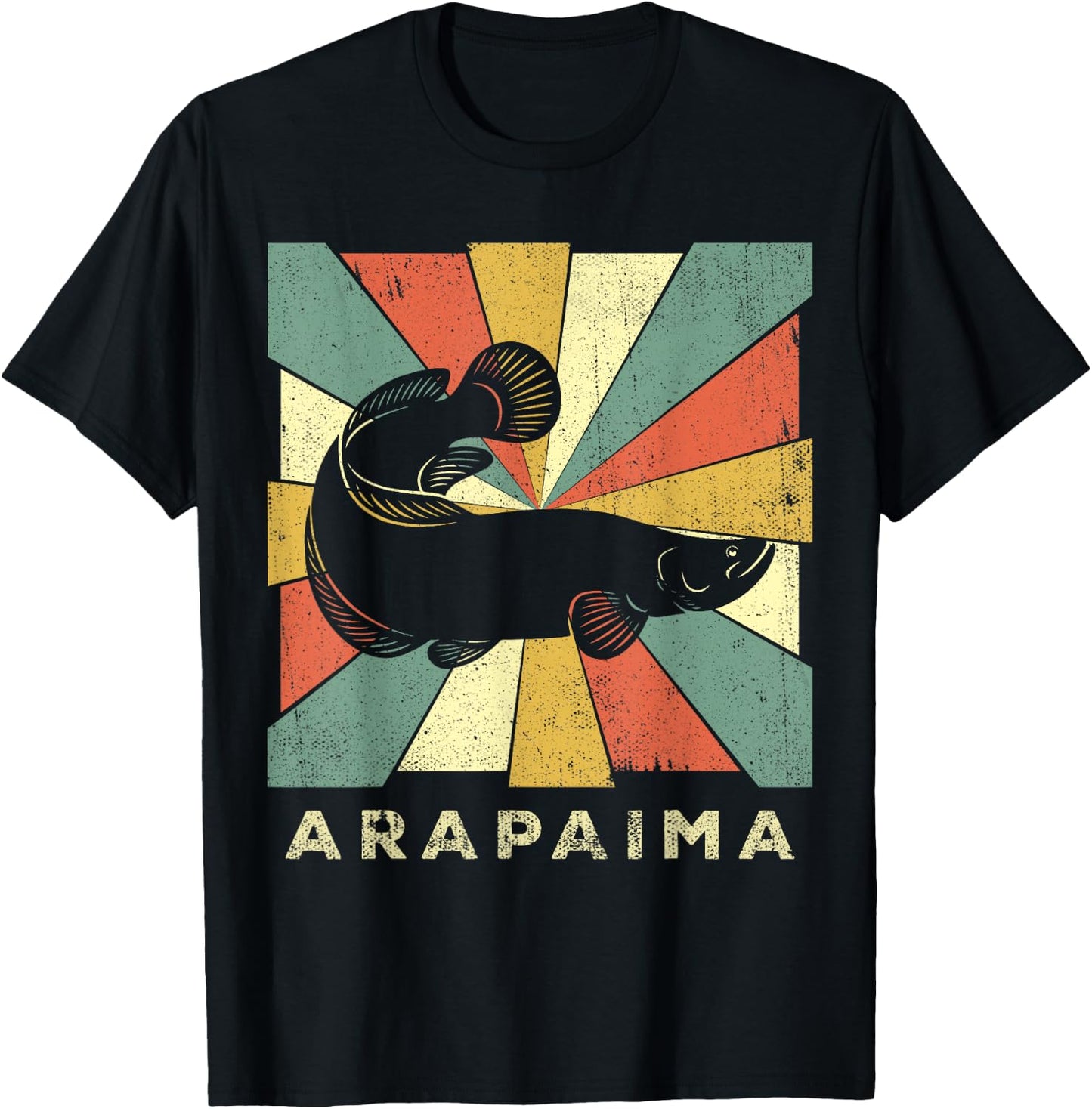 Vintage Arapaima Fish Lover Retro Style Animal T-Shirt - T-Shirt | Black