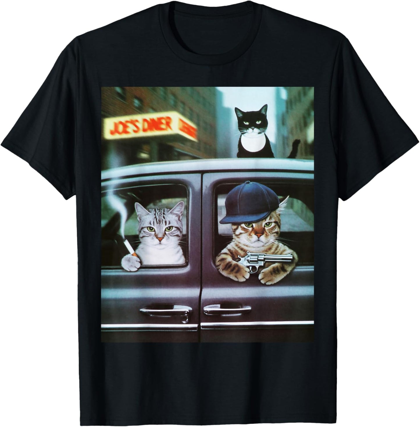 Funny Gangster Cat Saying Mafia Mobster Noir Humor Women Me T-Shirt - T-Shirt | Black