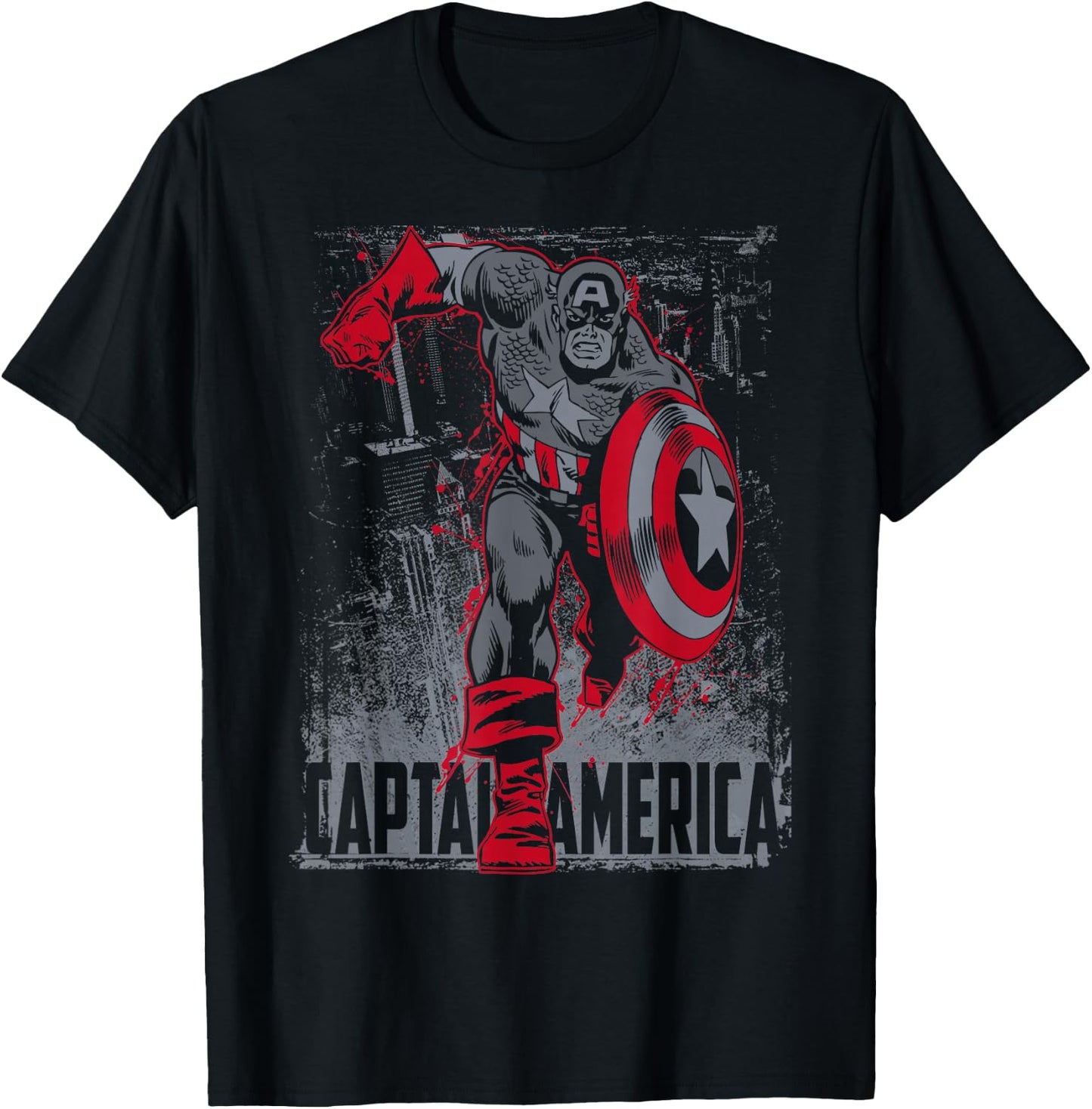 Marvel Avengers Retro Captain America Vintage Dark Hero T-Shirt - T-Shirt | Black