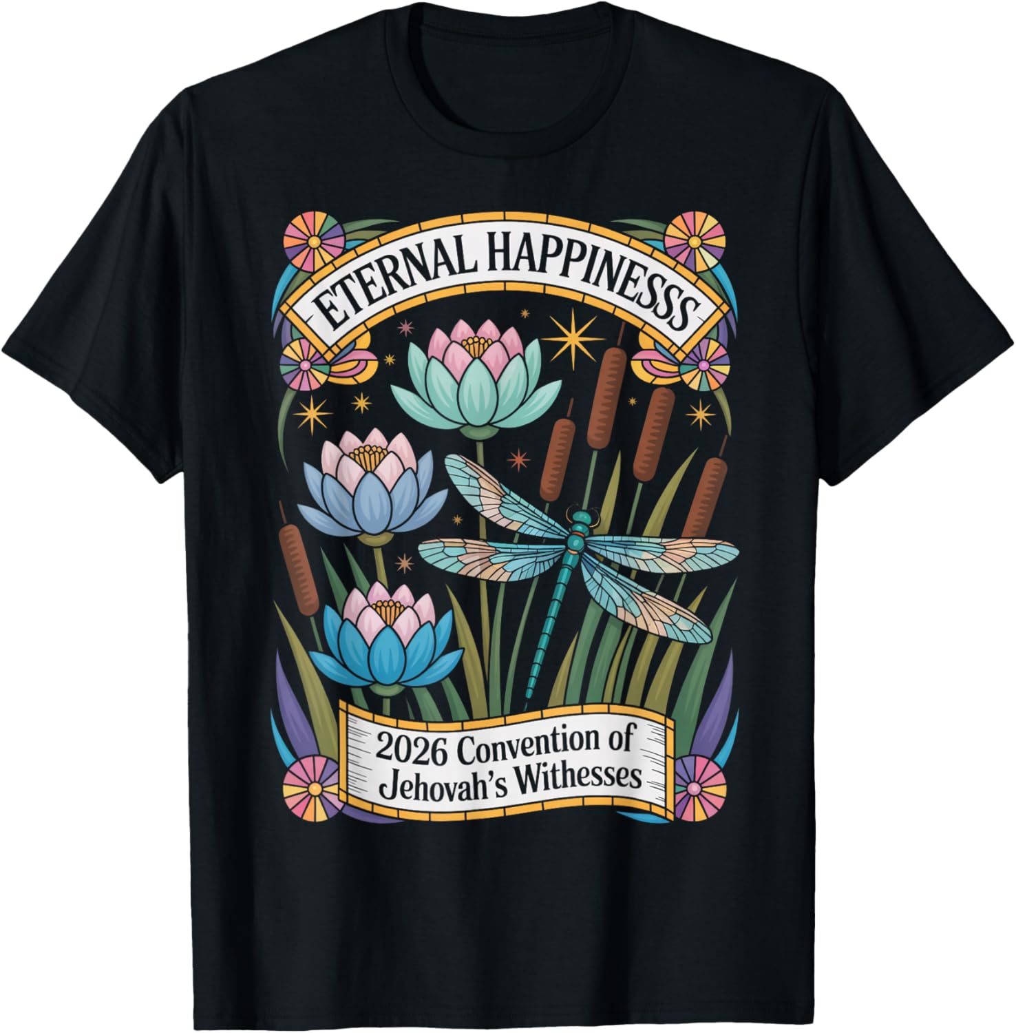 Jehovah's Witness 2026 Convention Eternal Happiness JW ORG T-Shirt - T-Shirt | Black