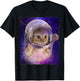 Cute Space Cat Astronaut Kitty Space Helmet Deep Space Men Women Girls Kids T-Shirt - T-Shirt | Black