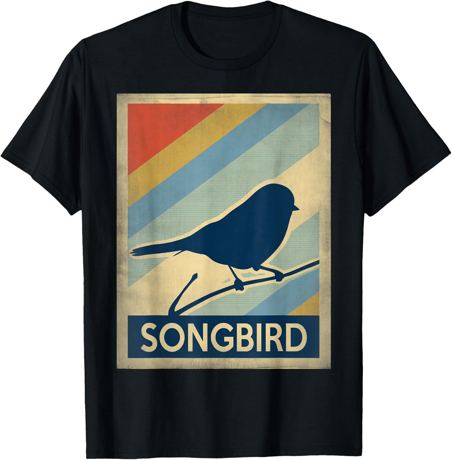 Vintage style songbird T-Shirt - T-Shirt | Black