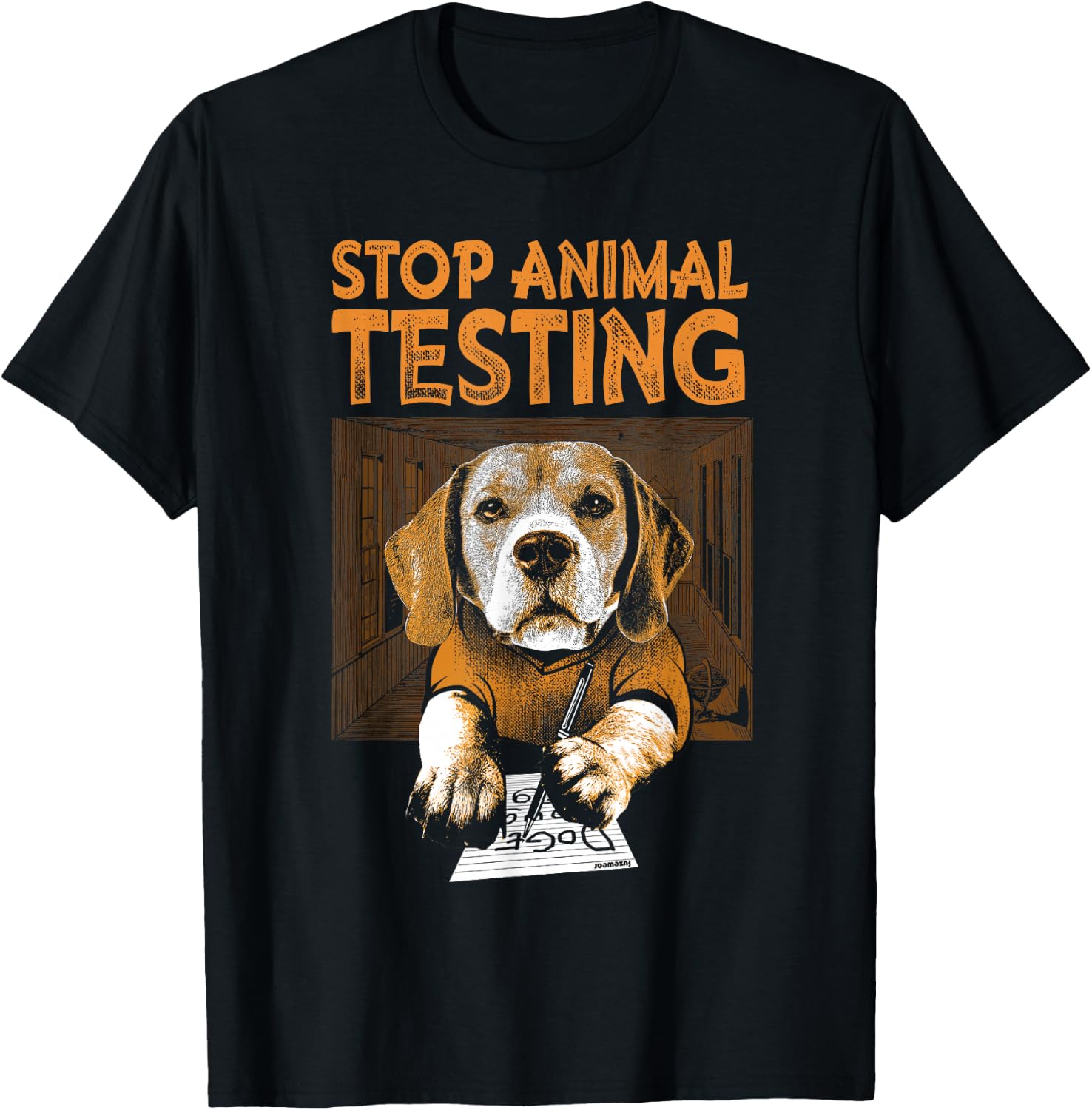 Stop Animal Testing Beagle Shirt T-Shirt - T-Shirt | Black