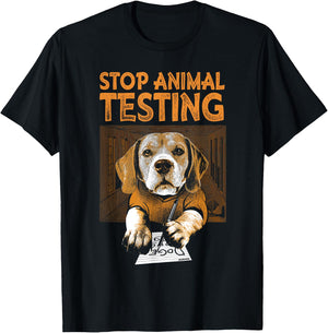 Stop Animal Testing Beagle Shirt T-Shirt - T-Shirt | Black