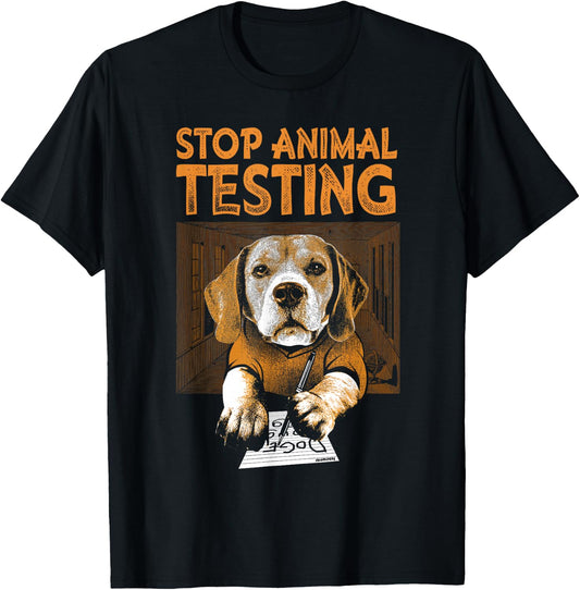 Stop Animal Testing Beagle Shirt T-Shirt - T-Shirt | Black