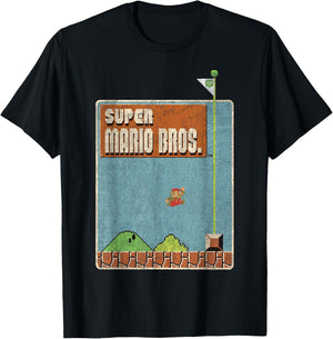 Nintendo Super Mario Bros Game Screen Shot Graphic T-Shirt - T-Shirt | Black