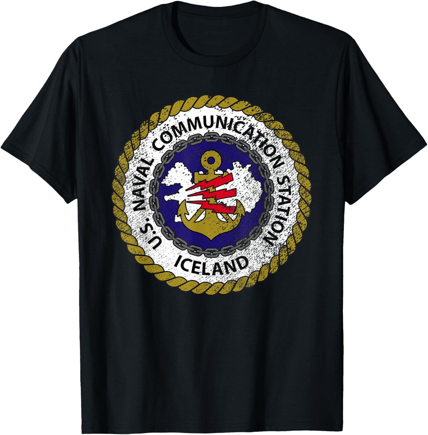 Naval Communication Station NAVCOMMSTA Keflavik Iceland T-Shirt - T-Shirt | Black