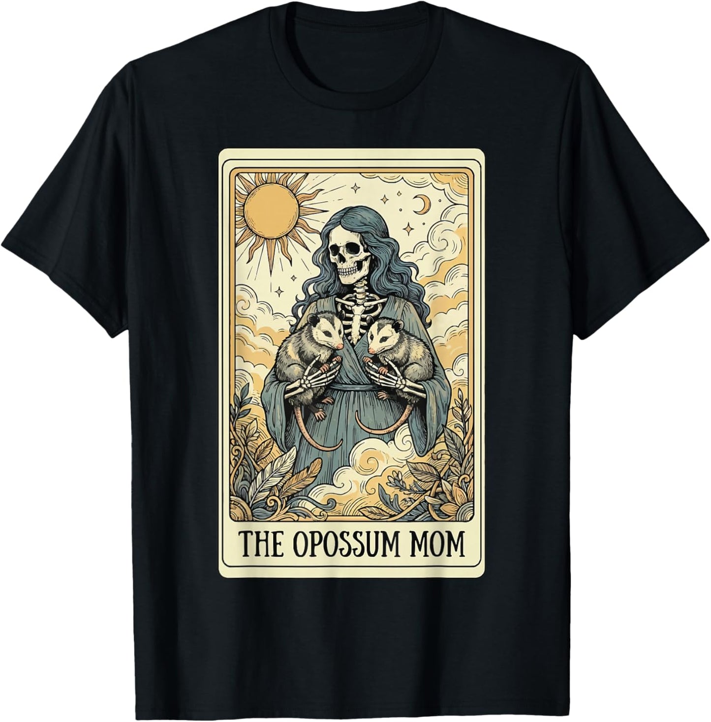 The Opossum Mom Tarot Card T-Shirt - T-Shirt | Black