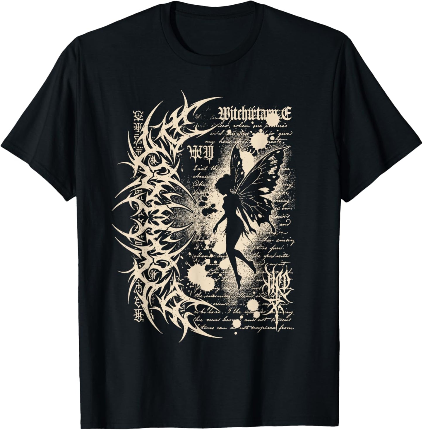 Y2K Grunge Alt Goth Fairy Sigilism Vintage T-Shirt - T-Shirt | Black