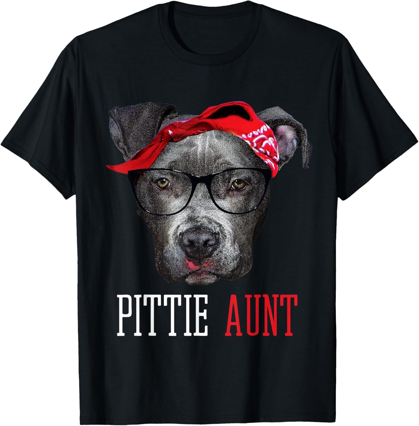 Pittie Aunt Auntie Pitbull Dog Lovers Gift Women T-Shirt - T-Shirt | Black